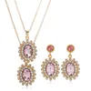 Bohemia Vintage sieradensets voor vrouwen Crystal Wedding Party oorbellen ketting kristallen diamant hanger valentijn039s dag geschenken 8022378