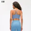 Solid Color Cross Back Tanks Sports Bra Both Shoulders Shockproof Gym Clothes Women Underwears Gather Padded Tops Running Fitness Camis