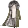 NUOVO Parka da donna vero cappotto con cappuccio Rex Rabbit Iiner Giacca invernale in pelliccia naturale Parka 201126