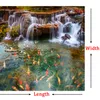 Custom 3D Floor Wallpaper Waterfall Carp Bathroom Floor Mural Paintings 3D PVC Self-adhesive Wall Sticker Wallpaper Waterproof 201009