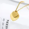 New Arrival Romantic Love Double Heart Stainless Steel Necklace Fashion Jewelry Whole Gift For Women Couple Christmas Gifts182c