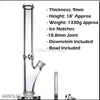 Heavy 9mm Glass Bong Hookahs Straight notches elephant Joint waterpipe with 12/14/18 14mm cone