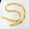 24 k الصلبة الأصفر غرامة الذهب مملوءة figaro سلسلة ربط قلادة 12 ملليمتر رجل حقيقي الذهب ختم 24carat هدية عيد الميلاد عيد الميلاد