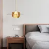 Modern Crystal Pendant Lamp Clear Amber Smoke Apple Hanging Light Hotel Bar Living Dining Room Sofa Bedside Suspension Lighting