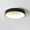 Plafond moderne à LEDs luminaires chambre ronde lampe de salon avec télécommande étude bureau décoration cercle noir éclairage W220307