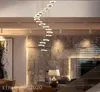 Espiral artística moderna led lâmpadas de lâmpadas para decoração de casa Stairwell jantar sala de estar teto lâmpada interior loft loft