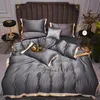 Premium Silk Bedding Set 4 -stycken Solid Color Bed Quilt Cover Designer 10 Färger 3D Bäddsuppsättningar221L6996904
