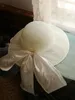 حار بيع -2020 شبكة كبيرة bowknot دلو قبعة خمر الأبيض زهرة نمط شبكة فيدوراس أنيقة السيدات حفل زفاف حجاب قبعة