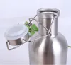 2L 64 oz HIP FLASK Paslanmaz Çelik Bira Growler ile Çevirme Üst Büyük Kapasiteli 2 litrelik Şişe Salıncak Üst Tek Duvar Varil Keg