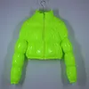 Atxyxta Puffer Ceket Kırpılmış Parka Kabarcık Kabarcık Kış Kadın Moda Giyim Siyah Kırmızı Mor Pembe Yeşil Mavi Gümüş XXL 201214