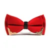Ny Bow Tie Mens Polyester Justerbar Bowtie Solid Mental Dekorerad Neckwear Kommersiell Butterfly Vuxen Bowknot 2pcs / Lot
