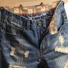 Merk jeans korte mannen gescheurde heren kleding bermuda katoen shorts ademende denim shorts mode maat 2840 nieuwe T200718