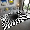 Home Decoratie Woonkamer Galwegen Tapijten Afdrukt Tapijt 3D Illusie Vortex Bodemloos gat vloer Tapijt Antiskid Mat Druppel 2024122244