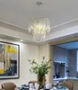 moderno 2 camadas luzes de cristal chandelier iluminação moderna dia50cm cristal brilho de cristal sala de jantar lustres