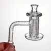 Quartz spinner banger conjunto de escultura profunda acessórios de fumar com 1 vidro terp pérola 1 carb tampa 1 cone de vidro articulação clara para tubulação de água bong