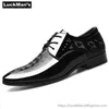 Luckman italiano oxford para homens designer de couro preto homens apontou toe vestido sapatos clássico derbies y200420 gai gai gai