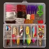 140pcs Freshwater Fishing Lures Kit Fishing Tackle Box with Tackle Included Frog Lures Fishing Spoons Saltwater Pencil Bait Grasshopper Lure