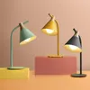 Macaron Minimalistische metalen tafellamp nachtkastje Student Oogbescherming Bureaulamp E27 LED-verlichting voor slaapkamer Woonkamer