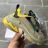 Paris Triple-S plataforma t￪nis masculino Mulheres sapatos de moda bege gin￡sio amarelo verde azul azul branco preto preto rosa cinza casual casual