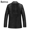 Batmo 2020 Nowa wiosenna wiosna Wysokiej jakości owcza skórzana kurtki dla mężczyzn Slim Skórza Blazer Mężczyznę L LJ201029