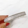 Mulheres pulseira de cristal jóias 18k cor ouro sorte espumante três fileiras de diamante pulseira pulseiras dia dos namorados039s jóias gi1099924