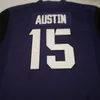 2024 # 15 Purple Jaelan Austin TCU Horned Frogs Maillot de football des anciens ou personnalisé avec n'importe quel nom ou numéro de maillot