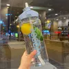 1.5L/2L Water Bottle Large Capacity Outdoor Travel High Temperature Resistant Straw Plastic Portable Adult Sports A Free 220217