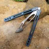 Theone Balisong Orca Killer Whale Butterfly Trainer Training Knife D2 Blade CNC Titanium Handle Jilt Swing Knife Triton Squid Hom Basilisk Snake BM51 EX10 Nautilus