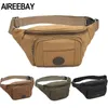 Midjepåsar Aireebay 3 blixtlåsfickor män fanny pack mode hållbar väska för kvinnliga resepengar bälte höft bum påse1