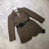Kim Kardashian same paragraph Women's Down & Parkas Designer Women Jacket Long Coat Winter Style With Belt Windbreaker Corset Lady Slim Fashion Jackets Pocket