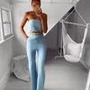 INDRESSME New Strapless Hollow Out Sleeveless Flare Legs Pants Bandage Jumpsuit Cut Out Stylish Party Women Sexy Jumpsuits T200509