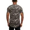 Mens T-shirts Camo Sport Shirt Men Short Sleeve Workout Gym Tshirt Compression Slim Fit Running Fitness Tops t