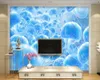 Fantasy Blue 3D Tapety Fantasy Podwodne Świat Blue Jellyfish TV Sofa Tło Wall Superior 3D Tapeta