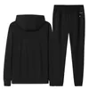 Spring Autumn Men Tracksuit Hooded Sweat Suit Set Outdoor Sport Wear Fitness 2 Piece Running Set 201109