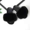 COOLSA Flat Nonslip Ladys Cute Plush Slide Furry Drop Black Fur Slippers Y200423 GAI GAI GAI