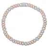 Mrożony łańcuch dla mężczyzn kobiety Miami Cuban Link Naszyjnik Luksusowy mikro utwardzony Rose Gold White Cz Cz Modna moda biżuteria 5662873