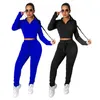 Frauen Trainingsanzug Zwei Teile Set Designer Kapuzenbuchstaben Druck Langarm Hosen Outfits Damen Neue Mode Sportswear Straße Kleidung KL5631