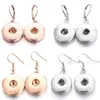 Fashion Lady 18mm 18mm Snap Button Charms Earrings for Women Rose Gold Silver Plated metal Jewelry