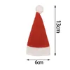 Juldekorationer hatt kniv gaffel set non-woven tyg mini xmas hattar knivar gafflar väska flaska wq43-wll