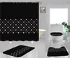 Simple Print Shower Curtains Sets Highgrade Fourpiece Must Set Bathroom Antipeeping Nonslip Deodorant Bath Toilet Mats9287584
