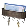 Porta-chaves gancho de parede folk puro manual design vintage gracioso elegante bronze carta titular chave rack organizador4014304