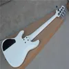 Electric guitar 5-String electric bass, white paint transparent guard, body and neck color integration