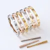 Women braceletBangle 5.0th Love Bracelet for Woman Man 4cz Titanium Screw Screwdriver Bracelets Gold Silver Rose Nail Jewelry with Red Pouch Bag