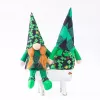 1 pc St. Patrick Day Festival de Folha Verde Long-legged Gingham Boneca Irlandês Festival Floresta Velho Muppet Decoração