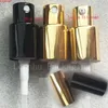 18 mm Aluminium-Nebel-Sprühpumpe, Parfüm, ätherisches Öl, Lotion für Behältergröße, Gold, Schwarz, 50 Stück/Lot, gute Qualität