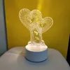 3D USB Acrylic Night Light LED Table Desk Bedroom Decor Warm White Lamp Birthday Christmas Valentine Gifts Toys