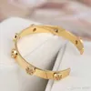 New Real Gold Plated Brand Bracelets Bangle Button Cuff Letter Fashion New For women for girl6568660