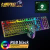 T6 RGB Gaming Keyboard Mysz Combos Podświetlane Kolorowe Light Ergonomiczne Mechaniczne USB Przewodowe gry Myszy Klawiatury Zestaw do Laptopów Komputer