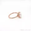 Scatola del diamante del diamante del diamante della lacrima della lacrima della rosa del X 18K in oro rosa per Pandora 925 sterling sterling anelli set per le donne gioielli regalo di nozze
