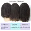 4C Afro Kinky Curly Lace Front Echthaar Perücken Transparent U Teil Brasilianische 360 Frontal Perücken für schwarze Frauen 150 % Dichte